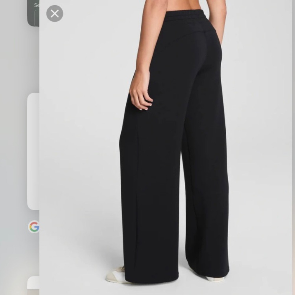 SPANX NWT air essential wide leg pull on pants in dark black size Medium - Picture 3 of 13